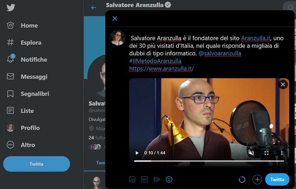 Come twittare un video su twitter da computer