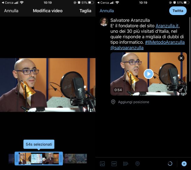 Twittare un video smartphone