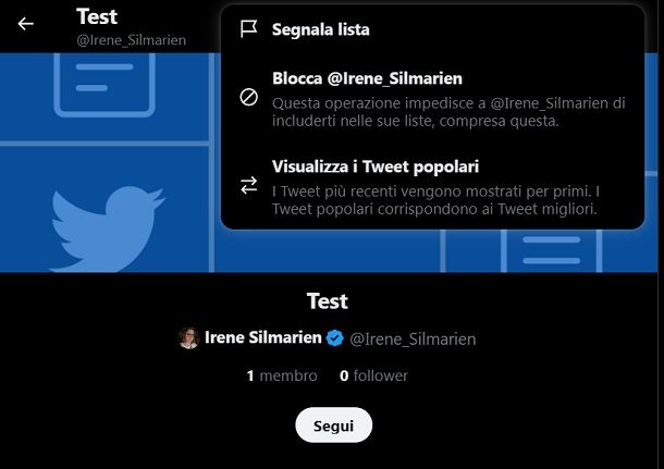 Come uscire da una lista Twitter