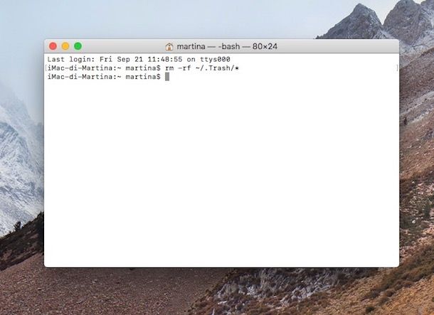 Come svuotare il cestino Mac