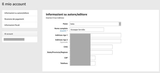 Creare account KDP
