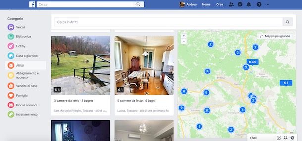 Affittare casa vacanze su Facebook