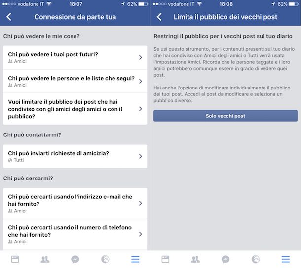 Come bloccare Facebook ai non amici