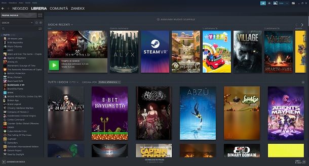 Steam programmi gaming PC