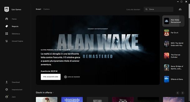 Epic Games Launcher Programmi giochi PC