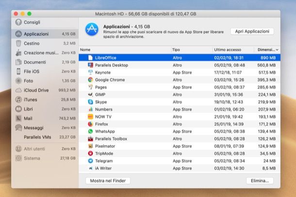 Come liberare spazio su Mac