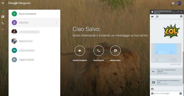 Videochiamare con Hangouts da PC