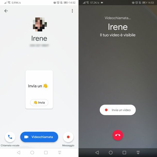 Videochiamare con l'app Google Duo