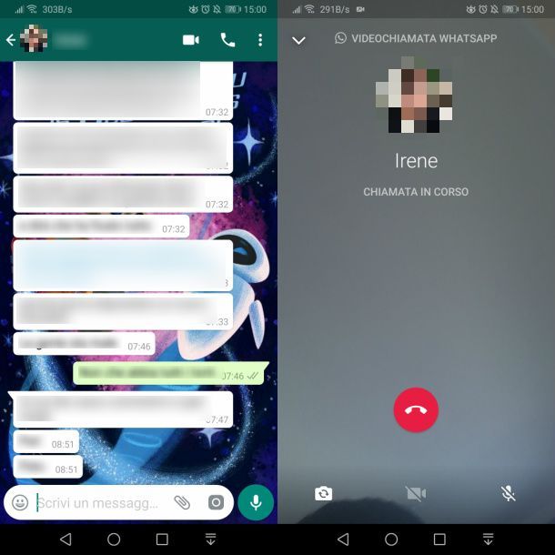 Videochiamare con l'app WhatsApp