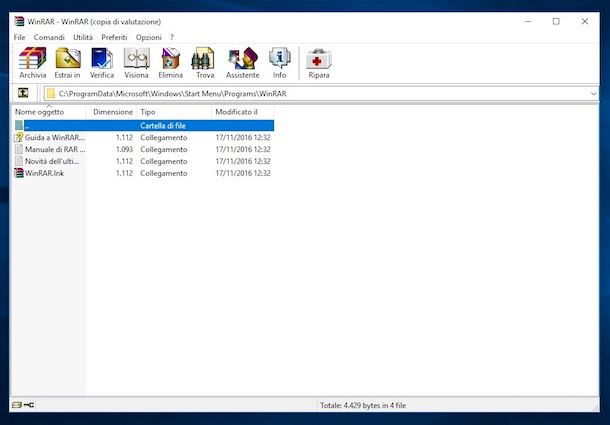 Programmi per aprire file ZIP