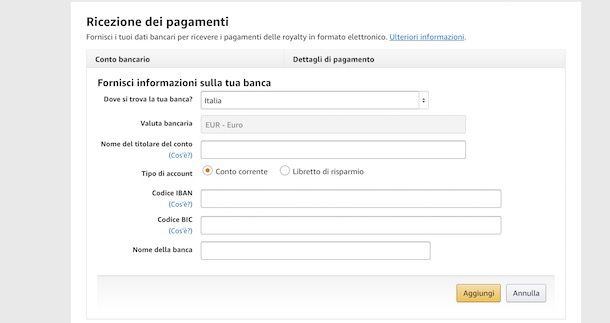 Pagamenti eBook vendite Amazon Kindle Direct Publishing