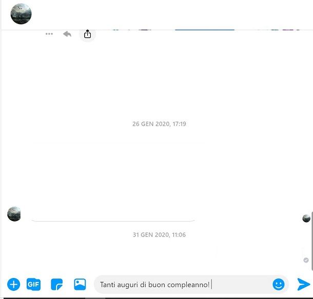 Compleanno chat Messenger