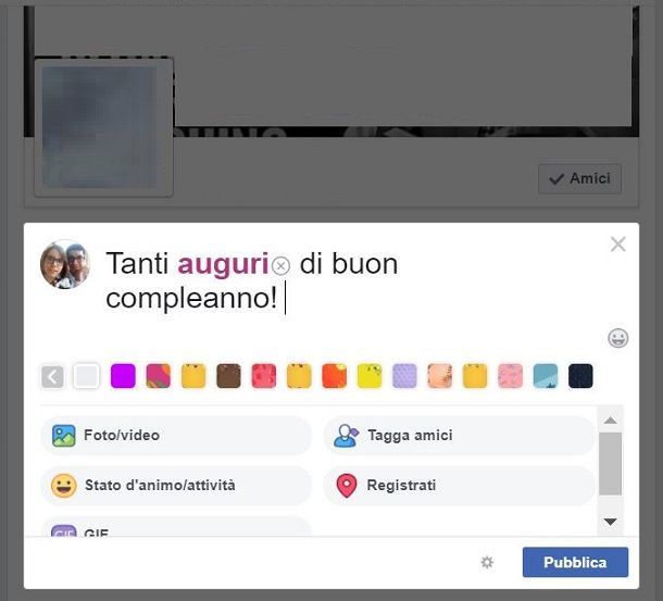 Facebook compleanno PC