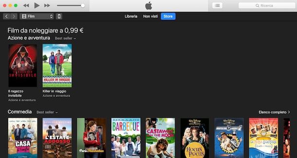 film noleggio itunes