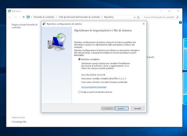 Come tornare indietro con il PC