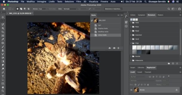 Disunire livelli Photoshop su PC