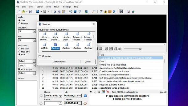 Come applicare sottotitoli a film Subtitle Workshop