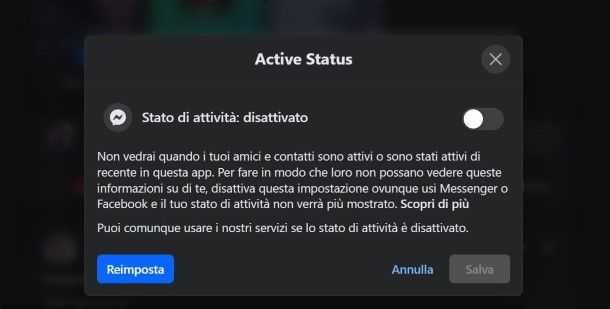 Come risultare online su Facebook e non esserlo