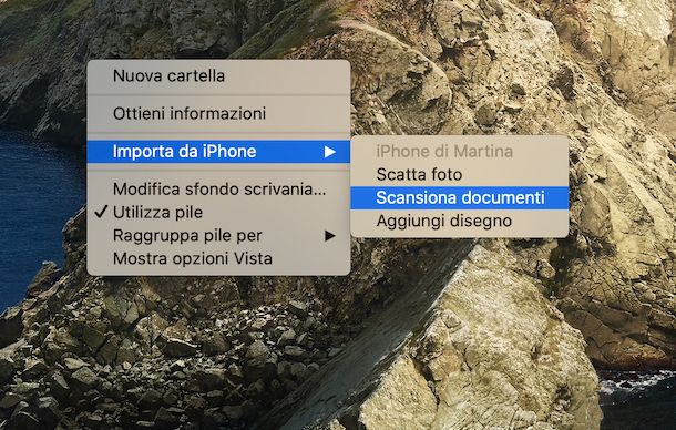 Fotocamera con Continuity macOS