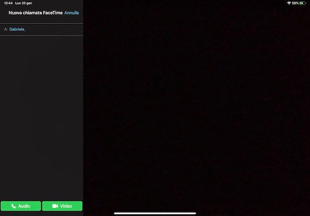Chiamare con FaceTime su iPad