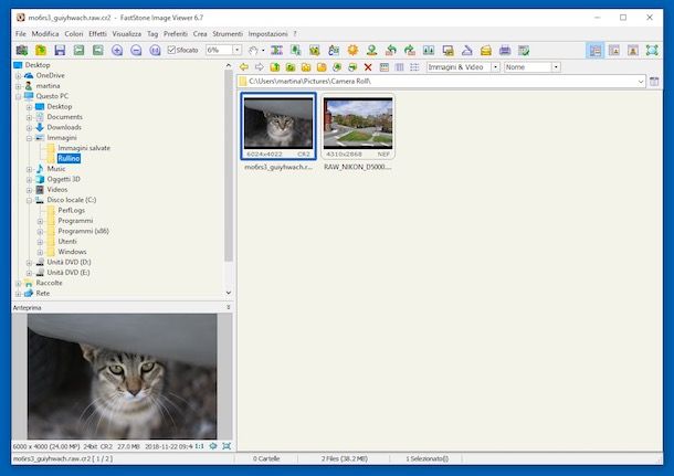 Programmi per gestire file RAW