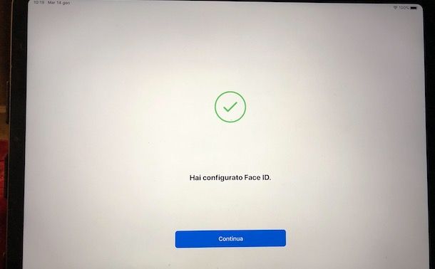 Configurazione FaceID iPad