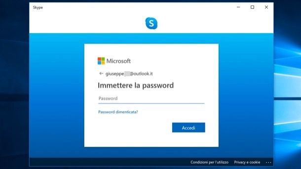 Accedere a Skype da Windows 