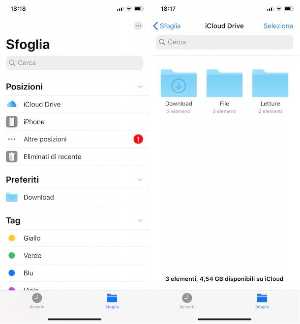 Come archiviare su iCloud Drive