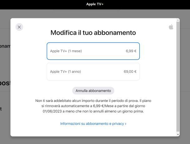 Come disattivare Apple TV\+