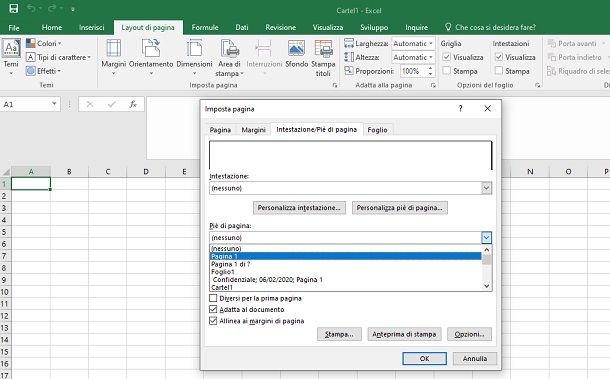 Numerazione di pagina su Microsoft Excel