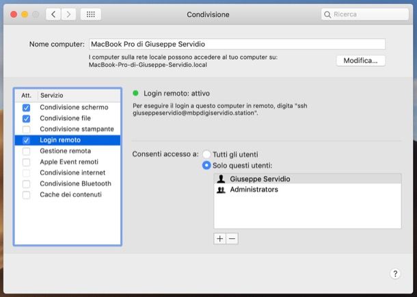 Impostazioni macOS