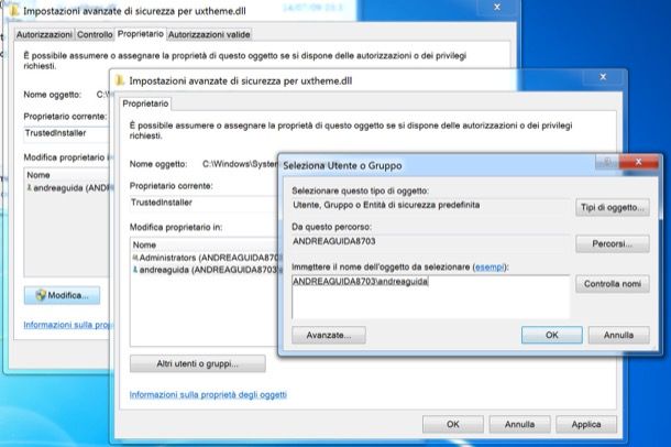 Come fornire autorizzazioni Windows 7