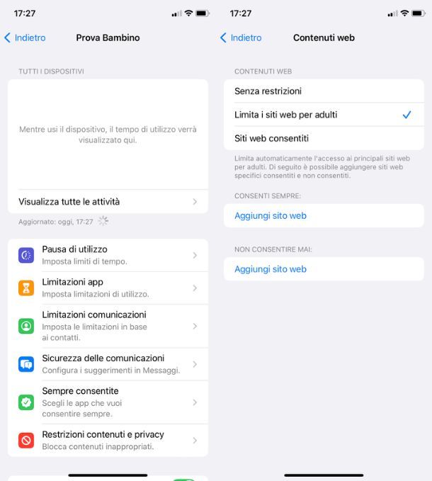 Tempo di utilizzo iOS