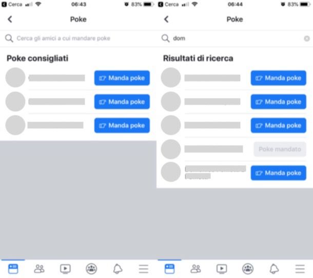 Inviare poke da smartphone e tablet