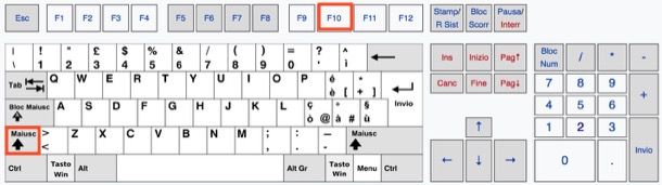 Come premere il tasto destro del mouse con la tastiera