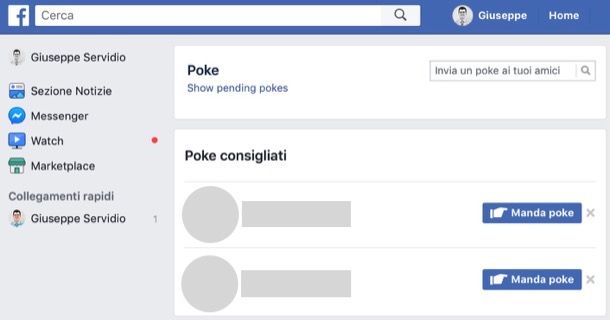 Inviare un poke da computer