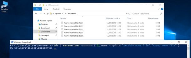 Rinominare file con PowerShell