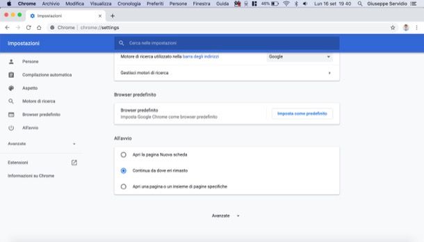 Riavviare Chrome