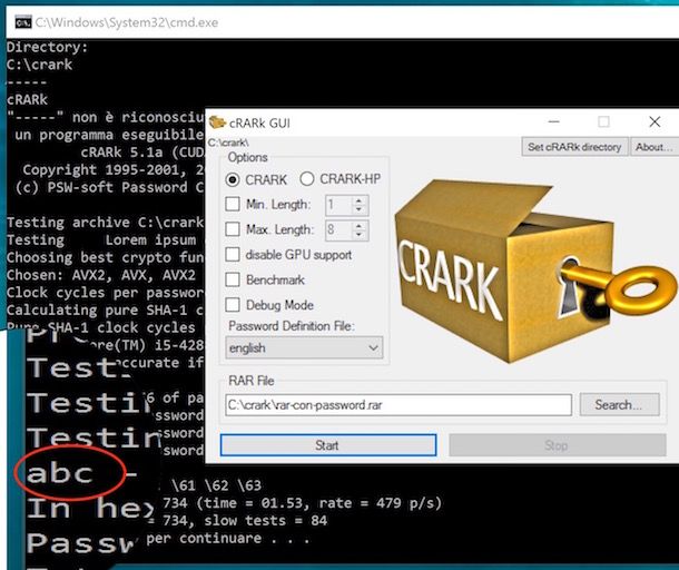Come estrarre file RAR con password