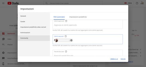 Come vedere gli utenti bannati su YouTube