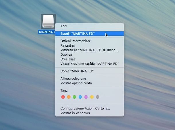 Come espellere USB da Mac