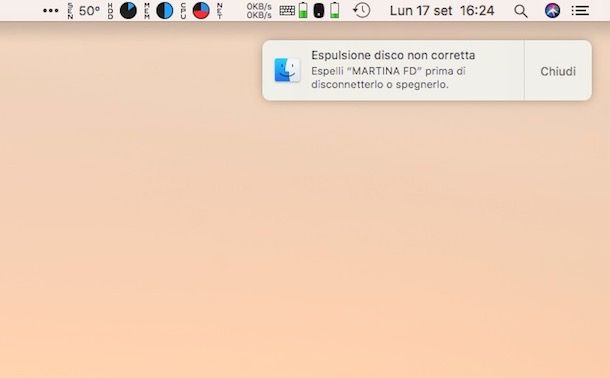 Come espellere USB da Mac