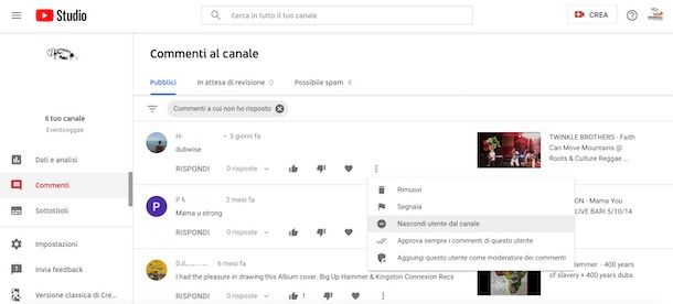 Come bannare un utente su YouTube