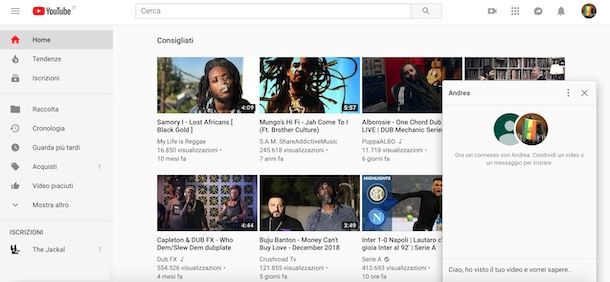 chat di amore youtube
