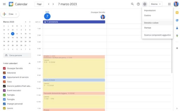 Personalizzare Calendar