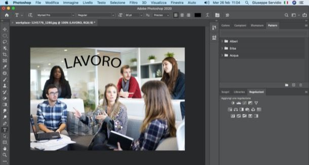 Curvare scritta con Photoshop su PC