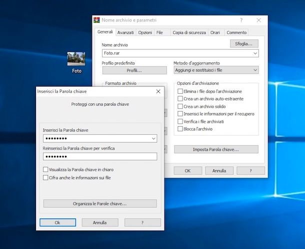 Come crittografare un file RAR