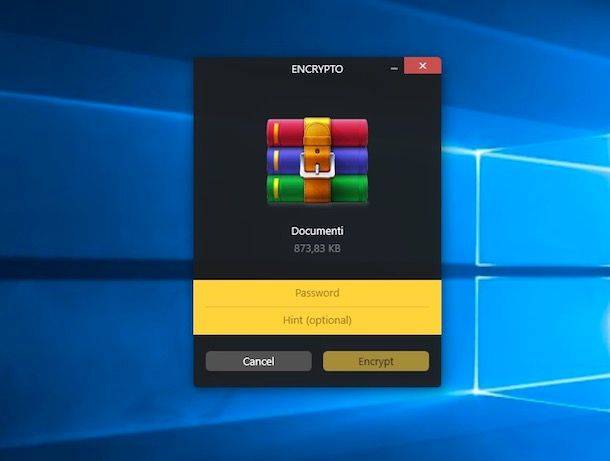 Come crittografare un file RAR