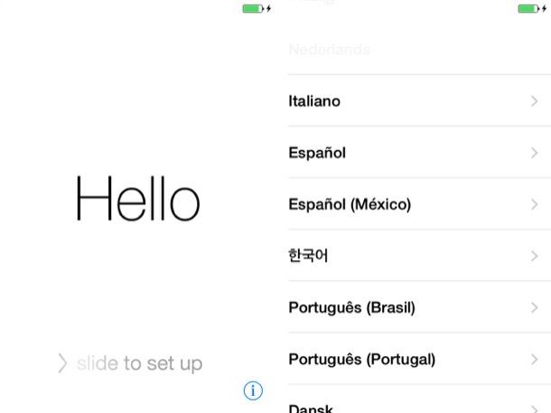 Configurazione iPhone