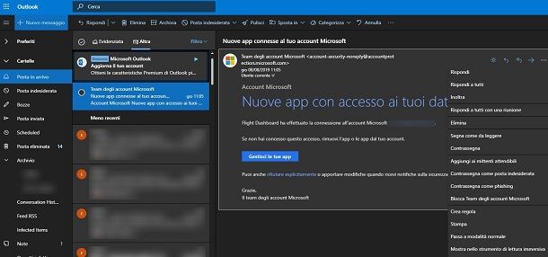 Inoltro manuale su Outlook